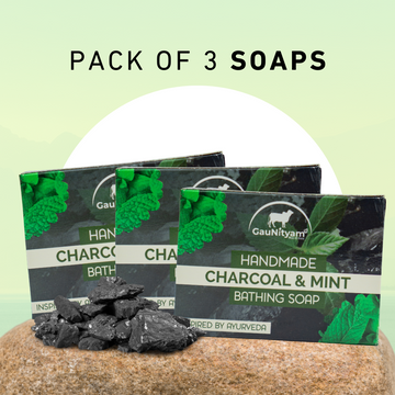 Charcoal & Mint  Bathing Soap -100g (pack of 3)