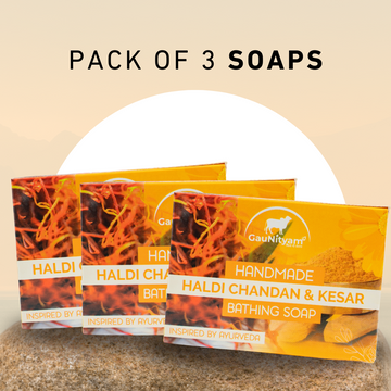 Haldi Chandan Kesar Organic Soap - 100g (pack of 3)